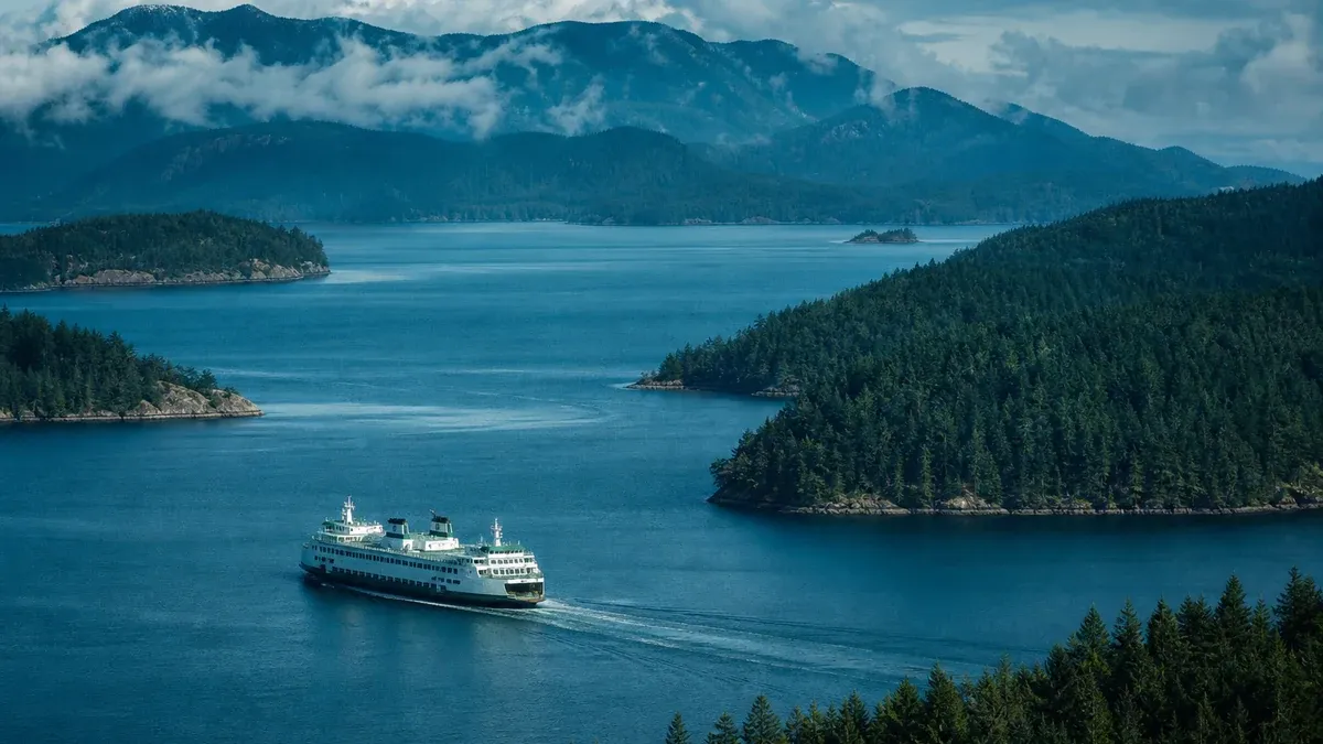 Scenic Ferry Routes scenic ferry travel guide illustration